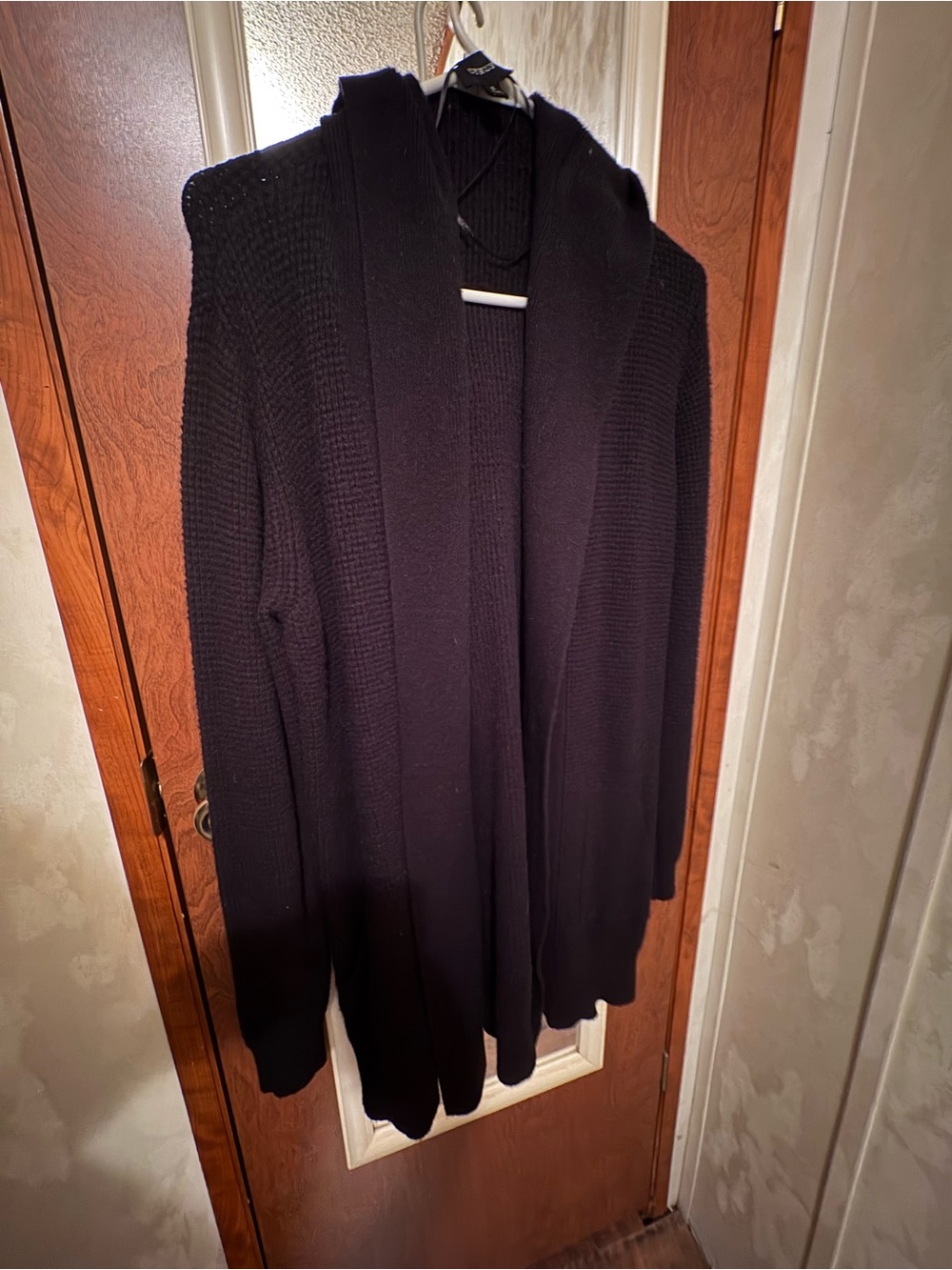 Cyrus Black Open-Front Knit Cardigan